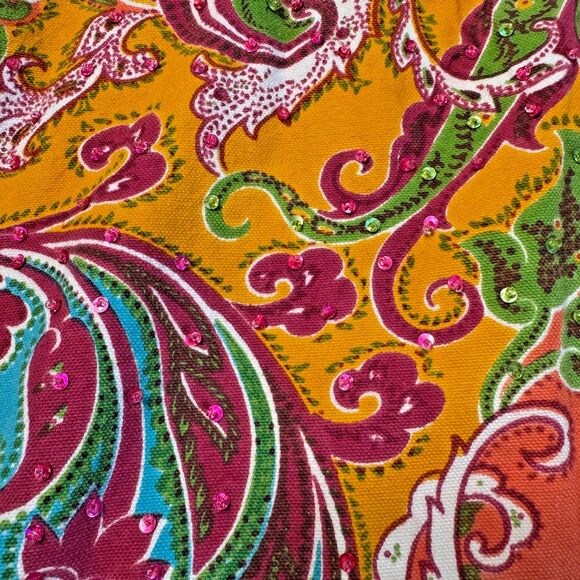 VTG Carrie Allen Paisley Beaded Sequin Denim Jacket Womens Medium Cotton Boho - Picture 5 of 14